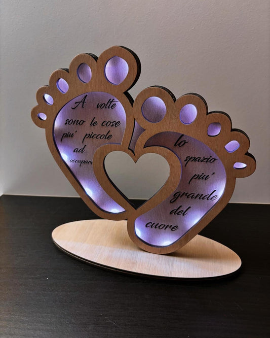 LAMPADA E PORTAFOTO PIEDINI NASCITA